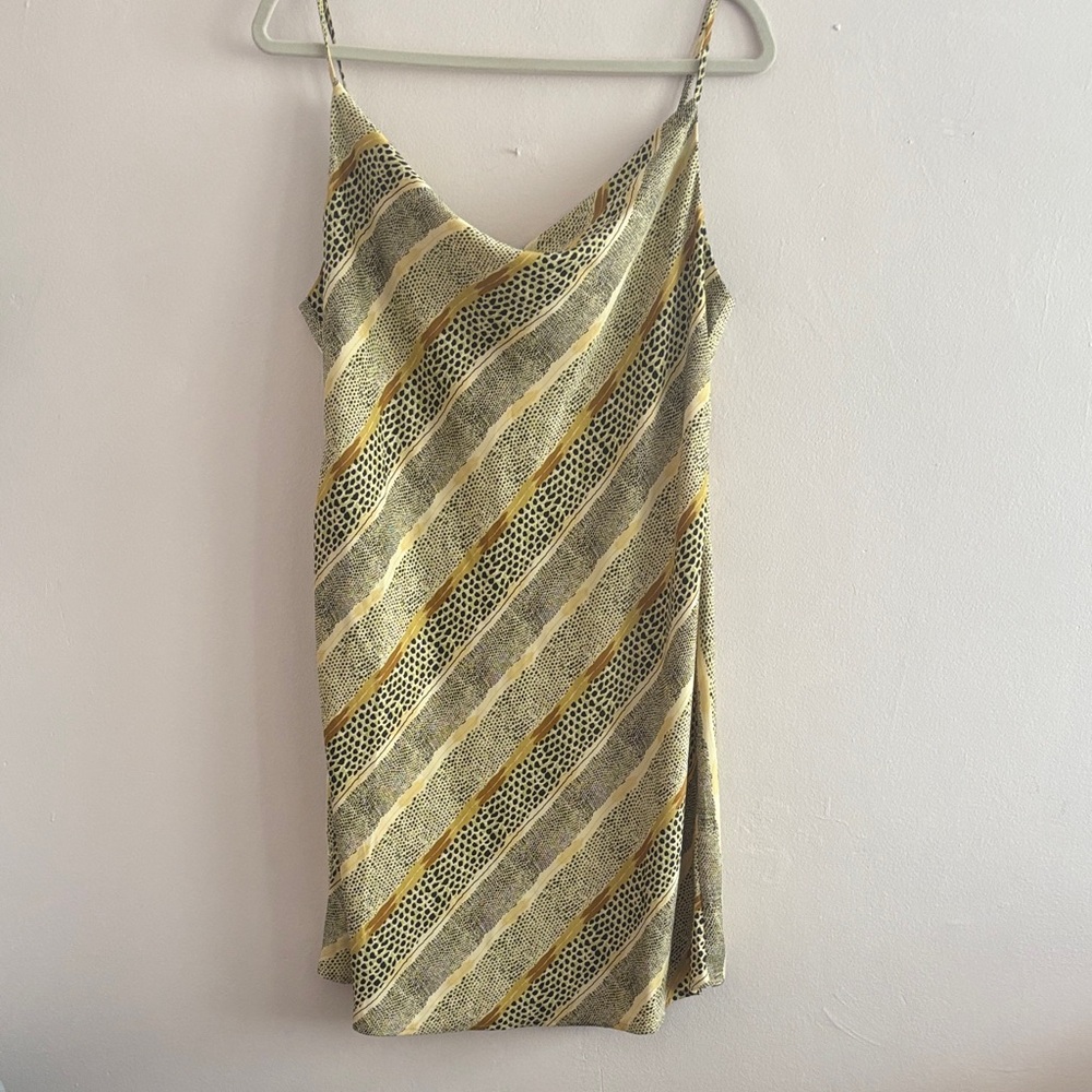 Urban Outfitters Striped Mini Dress in Black, Cream, and Gold